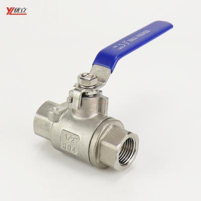 China Stainless Lock 2PC Manual Grade RC NPT BSP 1000wog 1.6mpa 304 316 Professional Quality-Assured Safe and Durable SteelWith Threaded Ball Valve for sale