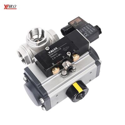 China High Quality Safe And Durable Anti-corrosion Pneumatic Ball Valve 3 Way Stainless Steel RC Solenoid Valve 316 Thread Ball Valve NPT BSP 1.6mpa 304 for sale