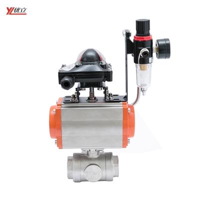 China High Quality Safe And Durable Type 304 Thread Pneumatic Three Way Ball 1000psi 24v L/T Solenoid Valve Filter Limit Switch Tap for sale