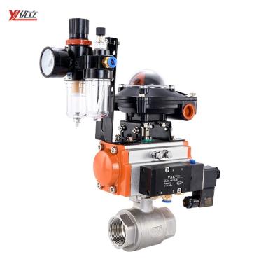 China Safe And Durable High Performance And Durable RC TNP BSP 1.6mpa 304 Solenoid Valve Limit Switch Filter 316 Thread 2PC Pneumatic Ball Valve for sale