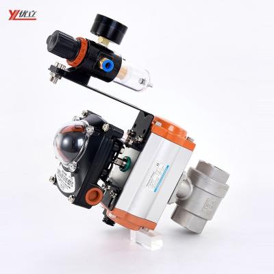 China Thermostability RC Thread Pneumatic Two Piece Ball Valve NPT BSP 1.6mpa APL210 4M310 AFR2000 304 316 Easy Installation Safe and Durable for sale