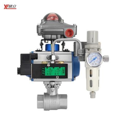 China 2 Piece Performance RC NPT BSP 1.6mpa PN16 304 316 Thread Pneumatic Ball Valve High Temperature Reliable Safe And Durable for sale