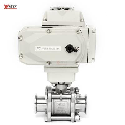 China Safe And Durable High Precision Durable Anti-Leakage Flange 50.5mm 1.6mpa 304 Ball Valve Tri Clamped 3 Pieces 316 AC220V Electric On-Off for sale