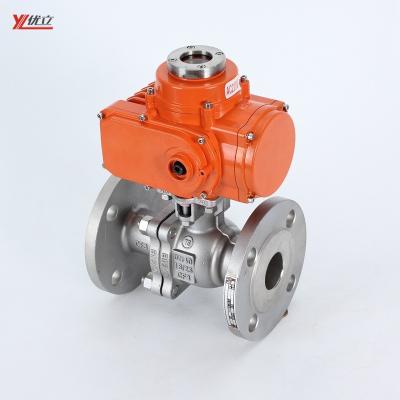 China Safe and Durable Mounting Bracket ISO 5211 304 316 JIS Explosion Proof Electric Flanged Ball Valve 10K-20K 1.6mp WCB 4-20ma AC220V for sale