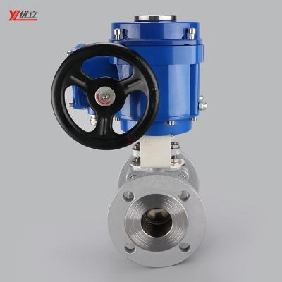 China Safe and durable ANSI standard 150LB 300LB 304 316 JIS 10K-20K WCB DC24V quarter explosion proof with manual operation ectric flanged ball valve for sale