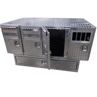 China Hot Selling 3 Compartment Aluminum Dog Kennel Box With Drawer for sale