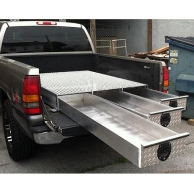 China Modern Aluminum Storage Truck Tool Box With Shelf And Drawers For Pickup Trailer And Tape for sale