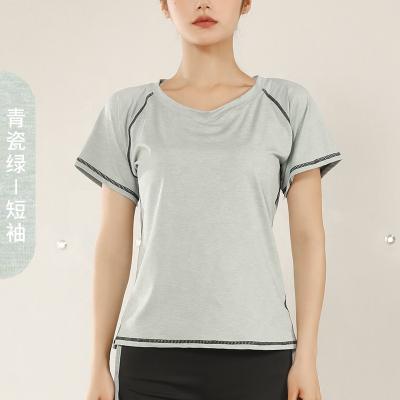 China Wholesale Breathable Cross Top Women's Workout Yoga Plain Fitness Long Sleeve Crop Top T-Shirt Custom Logo for sale