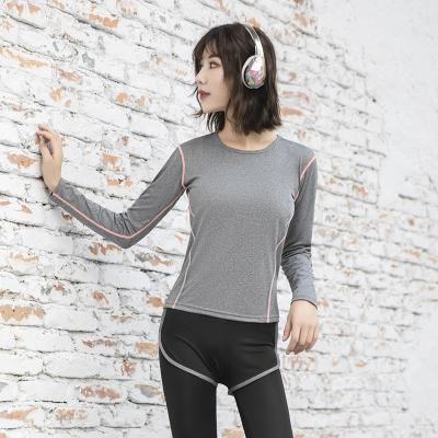 China Breathable Custom Women Long Sleeve Yoga Tops Wholesale Active Workout Sports Shirt Women Fitness Wear T-shirt Girls for sale