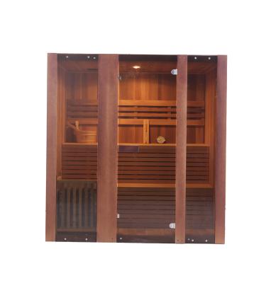 China High Quality Traditional Computer Control Panel Red Cedar Steam Sauna Room for sale