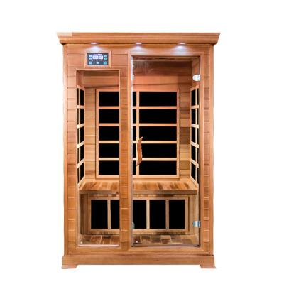 China Computer Control Panel 2 Person Infrared Carbon Heater Panel Red Cedar Sauna Room for sale