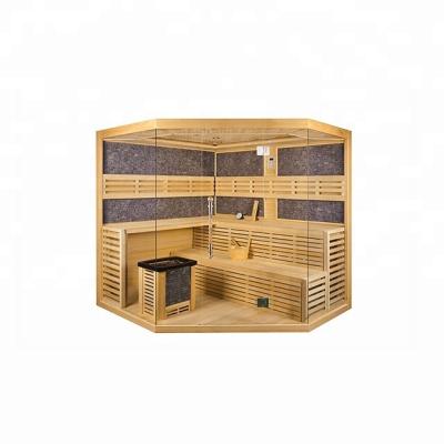 China Computer Control Panel 5 People Canada Red Cedar Finland Traditional Sauna for sale