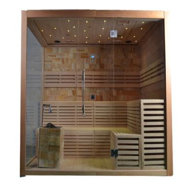 China Indoor Computer Control Panel Classics Finland Steam Sauna Room For 4 Persons for sale