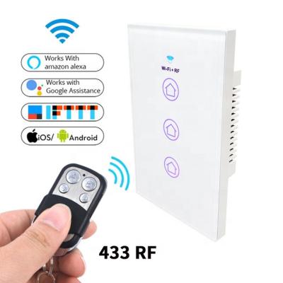 China CE Rohs Approval 3g Smart Home Device ANG Alexa Voice Control Wifi Smart Switch Dropship Finger Touch Tuya Switch K3 for sale