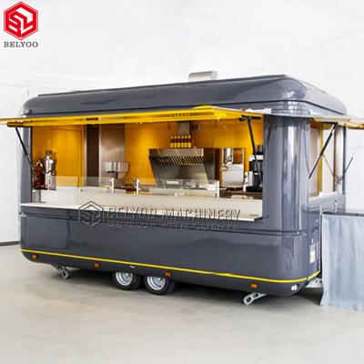 China Vegetable Processing Plant Fast Food Carts Custom Creams Hot Dog Stand Concession Coffee Trailer Mobile Food Trucks Airstream Food Truck for sale