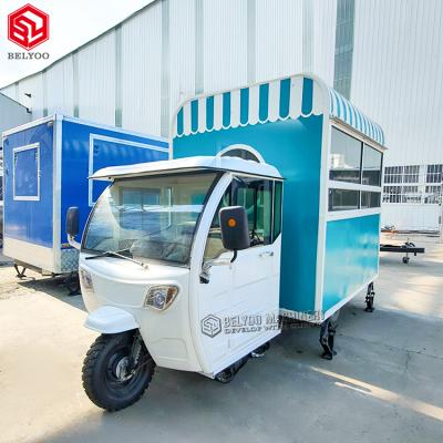 China Custom Dairy Factory Food Cart Hot Dog Kiosk Pizza Restaurant Motorcycle Motorcycle Ice Cream Bicycle Food Truck Tricycle Food Cart for sale