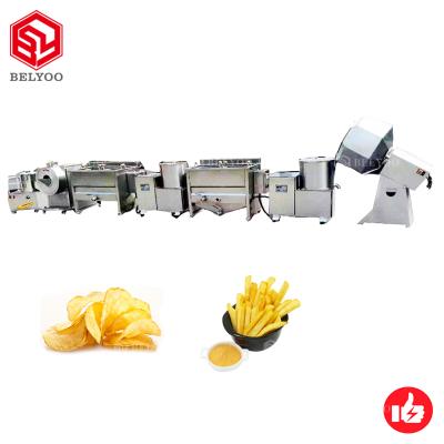 China Vegetable Processing Plant Small Scale Semi-automatic Potato Chips Production Line / Frozen French Fries Making Machine for sale