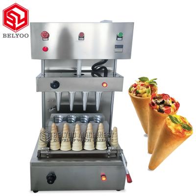 China Hot Sale Commercial Filipino Snack Cone Pizza Cone Soft Oven Display Shelf Pizza Cone Machine for sale