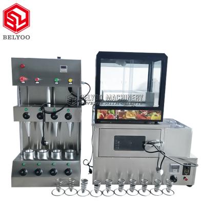 China Restaurant Pizza Cone Maker With 4 Molds Cone Pizza Forming Machine Pizza Cone Machine With Rotary Oven for sale