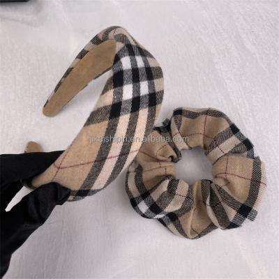 China Decoration C Luxury G L F-D Famous Brand Plaid Hair Bands Hair Accessories Headband Scrunchies Designer Set for sale