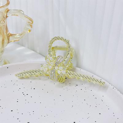 China New Design Opel Hair Accessories Rhinestones Flower Claw Clip High End Hair Accessories Metal Alloy Hair Claws For Women for sale