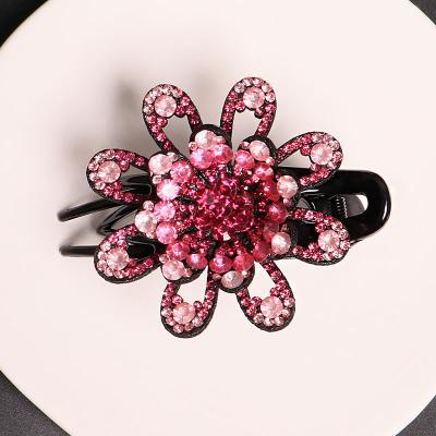 China Hair Accessories Factory Wholesale Lady Hair Comb Plastic Shape Rhinestones Colored Flower To Comb Custom Hair Accessories for sale