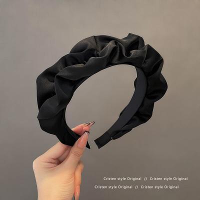 China New Hair Decoration Design Fashion Headband Solid Color Multifunctional Hair Silk High-end Accessories Headband For Girls for sale