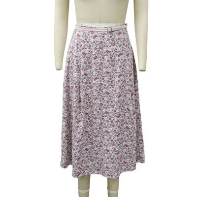 China Women's Breathable; belt s new flower printing casual and comfortable skirt for sale