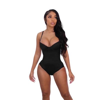 China Women's 95% Polyester 5% Spandex Stretch Shaper Fabric Body Shaper Tummy Control Belly Control Hip Lift Best Over 95% Polyester 5% Spandex Shapewear Jumpsuit for sale