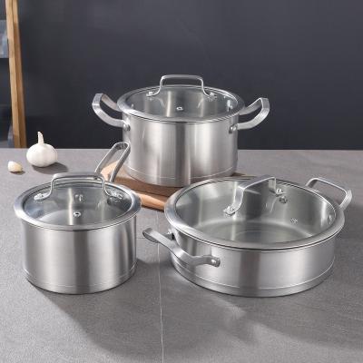 China New Arrival Stainless Steel Kitchen Cookware Sets Pots And Pans Saucepan Pot Set Cookware Set Cooking for sale