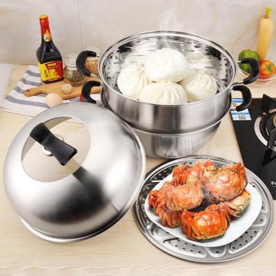 China Amazon Top Seller Kitchen Cooking Induction Multi-Layer Stainless Steel Steamer Pot With Bakelite Handle for sale