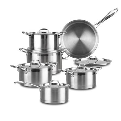 China High Quality 304 Stainless Steel Ware 12pcs Cookware Set Cooking Food Pot for sale