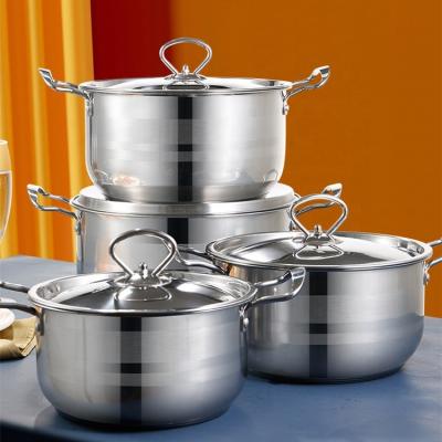 China Kitchen Sets Accessories Stainless Steel Cookware Non Stick Cooking Ware Cookware Sets with Handle for sale