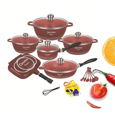 China New Arrival 23Pcs Multi-Purpose Aluminum Non-Stick Cooking Pot And Pan Sets With Aluminum Handle for sale