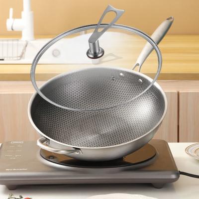 China New Product Multifunction Flat Bottom Kitchen Cooking Ware Stainless Steel Non-Stick Frying Pan for sale