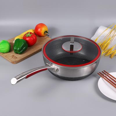 China Good Quality Triply Stainless Steel Cooking Pan Induction Cooker Fry Pan Nonstick Frying Pans for sale