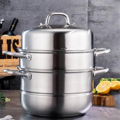 China New Product 304 Stainless Steel Steamer Pot Soup Set Stainless Steel Cooker Cooking Soup Pot Steamer Pot for sale