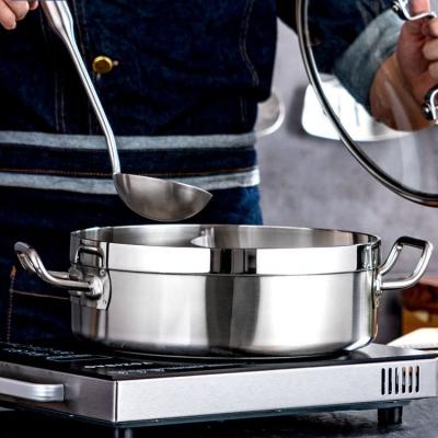 China Direct Selling Food Food Grade 304 Stainless Steel Cookware Induction Cooking Pot Multipurpose Hot Pot  Soup Pot With Divider for sale