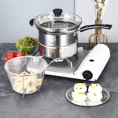 China Top Seller 3500ML Pasta Pot Stainless Steel Cooking Noodle Pan Soup Pot Home Cooking Pot With Funnel for sale