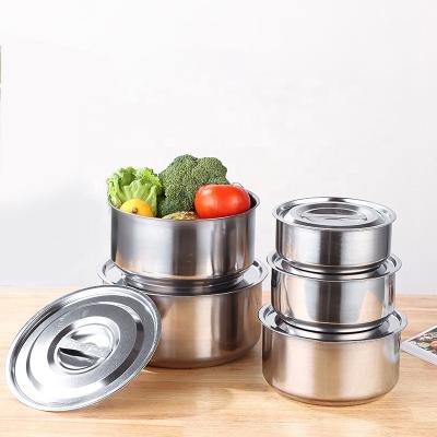 China New Kitchen Products 10 Pcs Cooking Metal Stock Pot Stainless Steel Spice Soup Pot Cooking Pot Set For Kitchen for sale