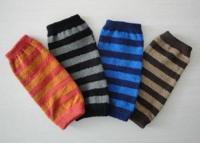 China Custom Stripe Knitted Arm Warmer , Eco-friendly Long Fingerless Gloves For Winter for sale