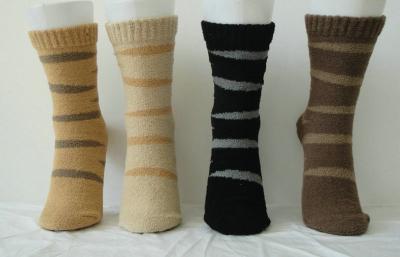 China Luxury Bilateral Cashmere + Spandex Custom Sports Striped Socks for Women for sale