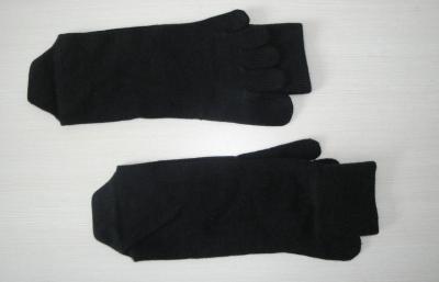 China Black Cotton / Spandex Five Toes Socks , Pithiness Terry-loop Socks For Men for sale