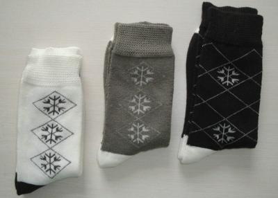 China Soft Argyle Mens Work Boot Socks , Winter Fleece Socks With Hand Link for sale