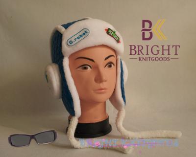 China Winter Warmly Cute Knit Hats With Carton Design For Girls / Boys for sale