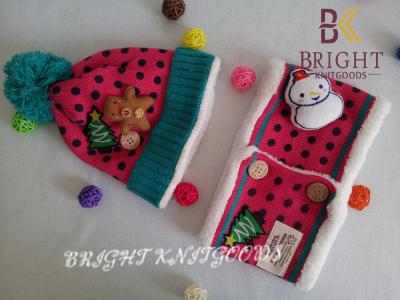 China Warmly Carton Cute Knit Hats For Kids With Craft , Kids Knitted Hats for sale