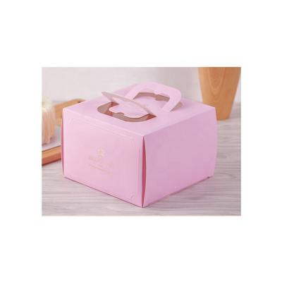 China Recycled Materials Portable Paper Stickers Paper Cheesecake Packaging Eco-friendly Cake Transport Box for sale