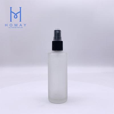 China Personal Care 85ml Frosted Clear Glass Perfume Bottle With Spray Pump for sale