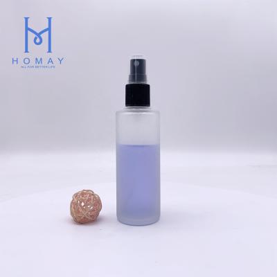 China Customized 85ml Frost Glass Perfume Cosmetic 85ml Clear Cosmetic Bottle With Spray Pump for sale