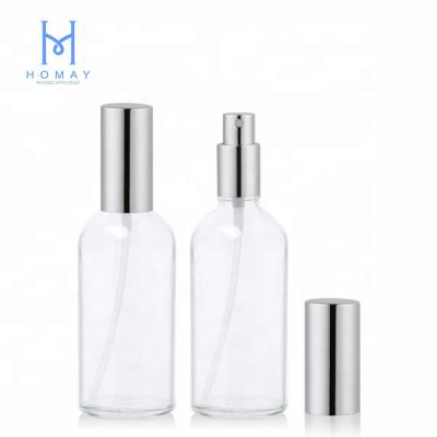 China Custom Refillable Personal Care Perfume Glass Spray Bottle With Spray Pump 100ml for sale